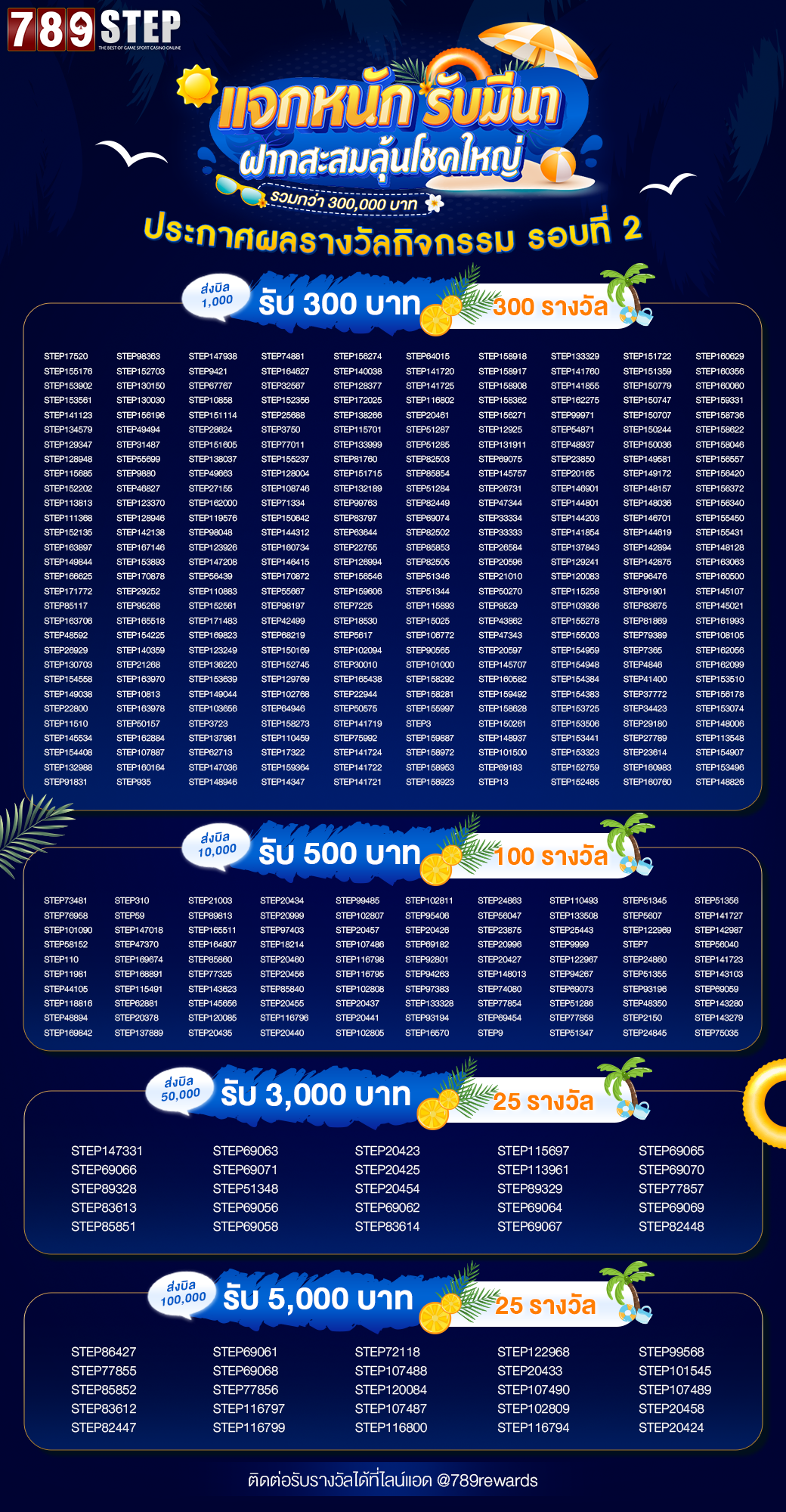 ประกาศรางวัลฝากสะสมรอบที่ 2 วันที่ 11-20 มีนาคม 2569